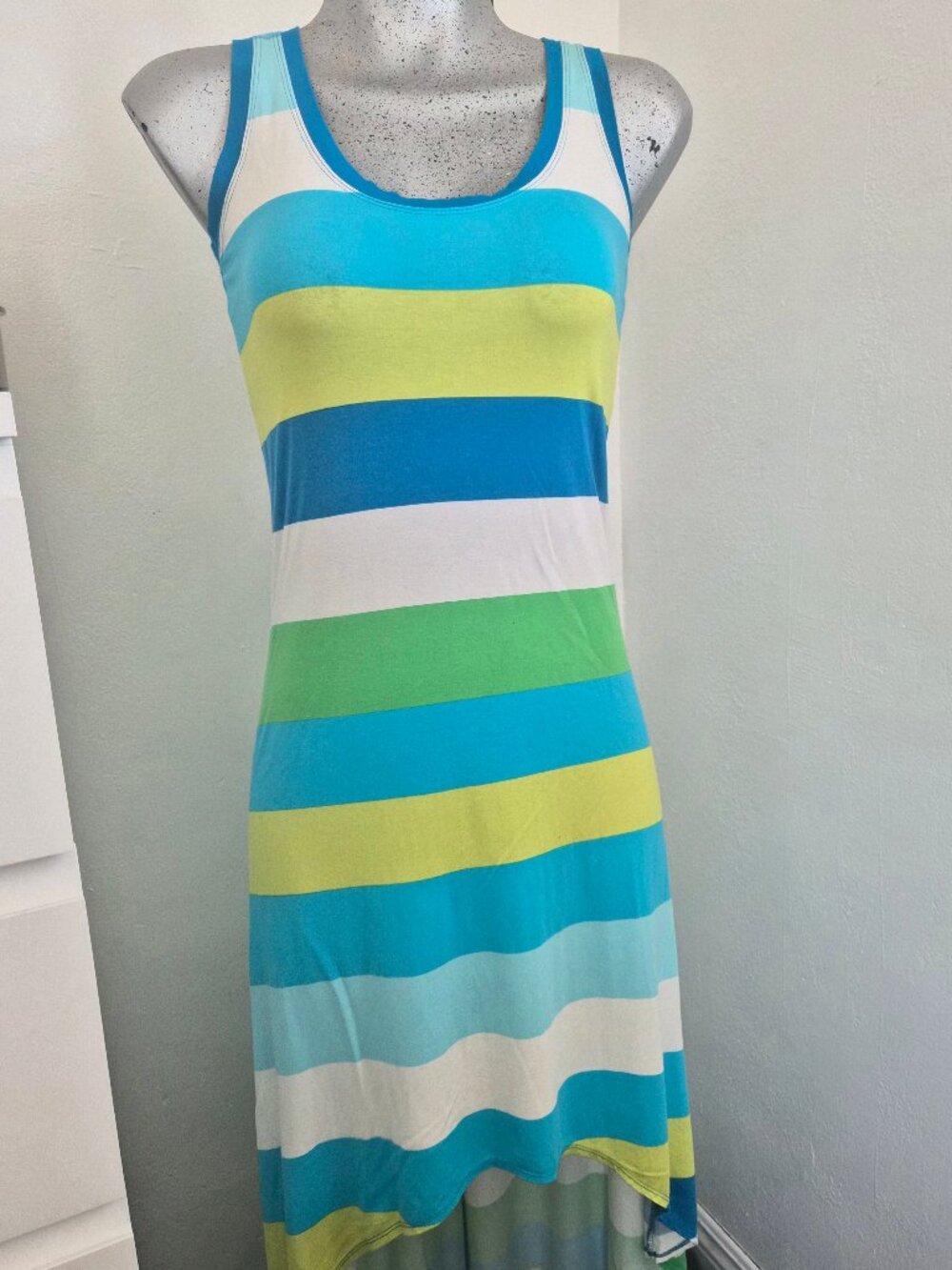 New York & Company Striped High-Low Maxi Dress Size XS